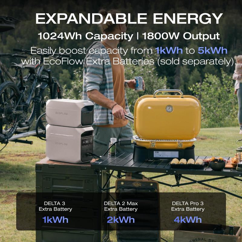 ECOFLOW Solar Generator DELTA 3 plus 1024 with 160W/220W Bifacial Solar Panel